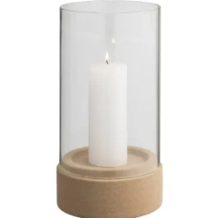 Leen Bakker Kandelaar Nora beige keramiek 35xØ19 cm