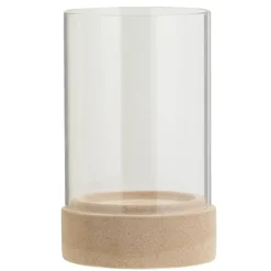 Leen Bakker Kandelaar Nora beige keramiek 25,5x16 cm