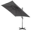 Parasols-ACAZA Kantelbare Zweefparasol 250x250 cm, Vierkant Zeil - Donker Grijs
