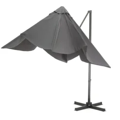 Parasols-ACAZA Kantelbare Zweefparasol 250x250 cm, Vierkant Zeil - Donker Grijs