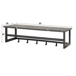 Kapstokken-Giga Living Kapstok - Zwart Metaal - 80x30x24cm - 6-Haken - Roede