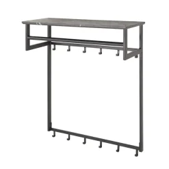 Giga Living Kapstok - Zwart Metaal - 80x30x24cm - 12-Haken - Roede