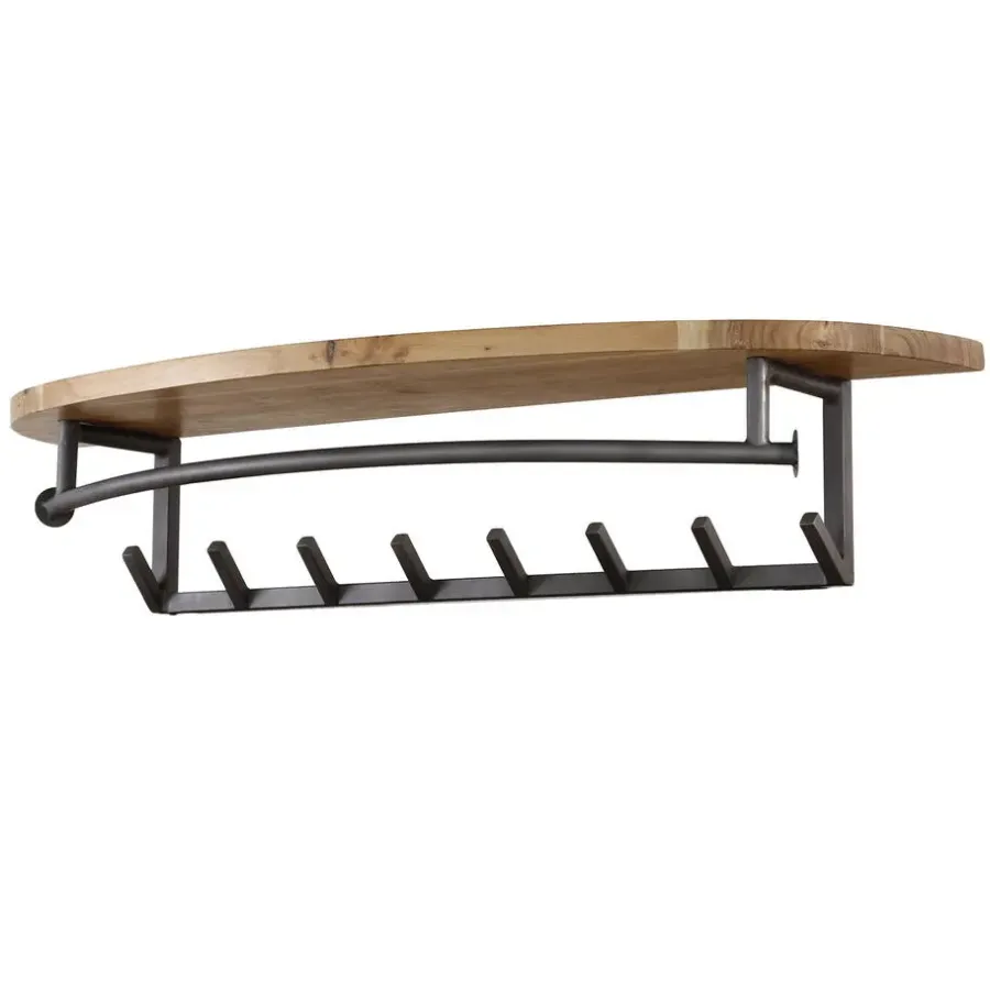 Giga Living Kapstok Acaciahout - 8-Haken - 100x30x20cm - Round