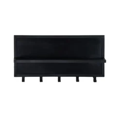 Livingfurn Kapstok Mangohout Zwart - 17x70x32cm - Kapstok Brix Caro