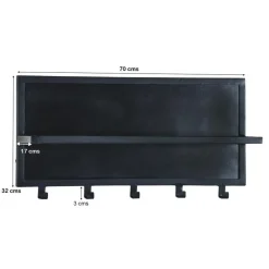 Livingfurn Kapstok Mangohout Zwart - 17x70x32cm - Kapstok Brix Caro