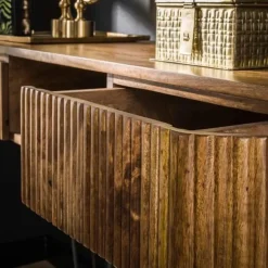 Hoyz Collection Kaptafel Rechthoek 110cm -Massief Mangohout - 2 Lades
