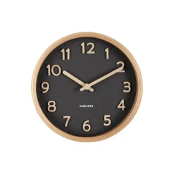 Karlsson - Tafelklok Pure Wood Grain - Zwart
