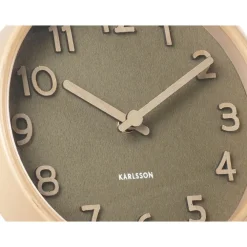 Klokken-Karlsson - Tafelklok Pure Wood Grain - Mosgroen