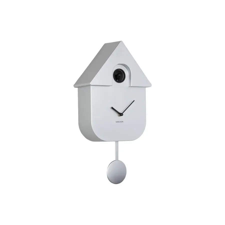 Klokken-Karlsson - Wandklok Modern Cuckoo Metallic - Metallic silver