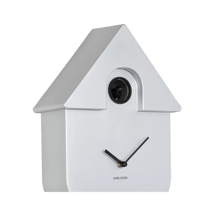 Klokken-Karlsson - Wandklok Modern Cuckoo Metallic - Metallic silver