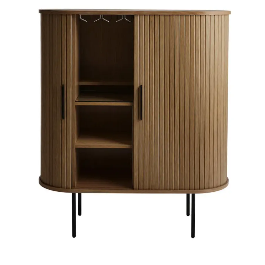 Giga Living Kast Donker Eikenhout - Incl Glazenrek - 118cm - Nola