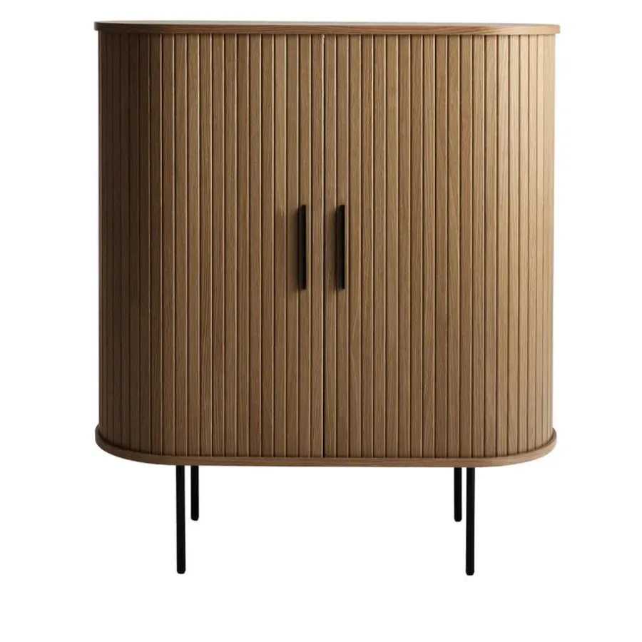 Giga Living Kast Donker Eikenhout - Incl Glazenrek - 118cm - Nola