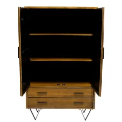 Giga Meubel Kast Donkerbruin Mangohout - 110x40x180 - Metaal - Ubud