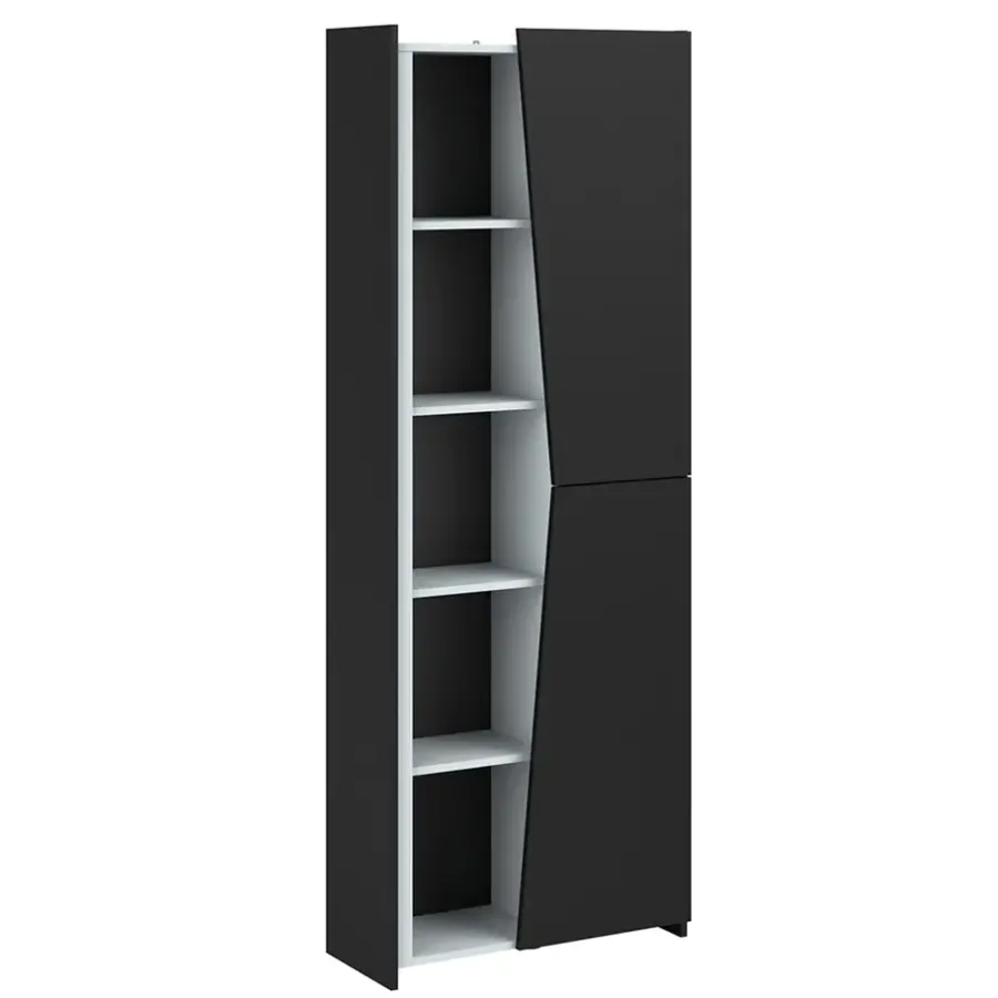 Leen Bakker Kast Levi - zwart - 181x67x28 cm