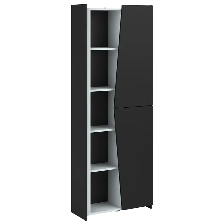 Leen Bakker Kast Levi - zwart - 181x67x28 cm