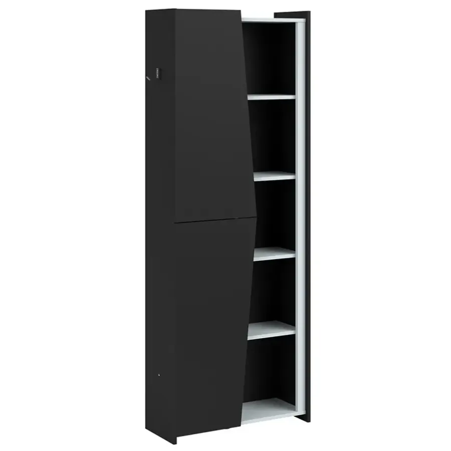 Leen Bakker Kast Levi - zwart - 181x67x28 cm