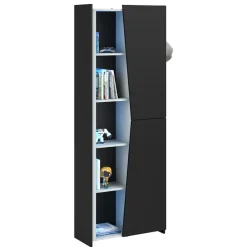 Leen Bakker Kast Levi - zwart - 181x67x28 cm