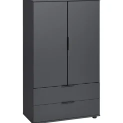 Wandkasten-Leen Bakker Kast Lucca 2-deurs - grafietkleur - 140x81x40 cm