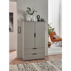Wandkasten-Leen Bakker Kast Lucca 2-deurs - greige - 140x81x40 cm