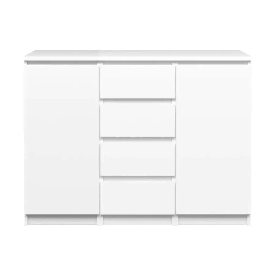 Leen Bakker Kast Naia - hoogglans wit - 90,7x120,6x50 cm