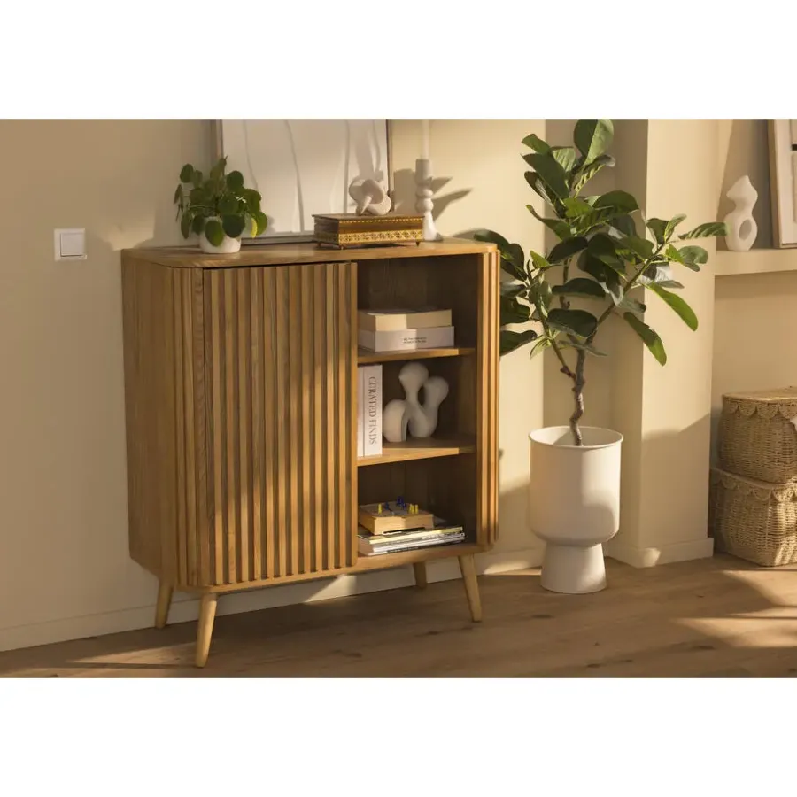 Wandkasten-Leen Bakker Kast Patrick - naturel - 100x90x40 cm