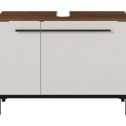 Germania Kast voor onder wastafel Charlisa met 2 deuren en 2 legplanken - walnoot/greige