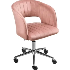Leen Bakker KATONAH - Bureaustoel - Roze - Fluweel