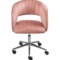 Leen Bakker KATONAH - Bureaustoel - Roze - Fluweel