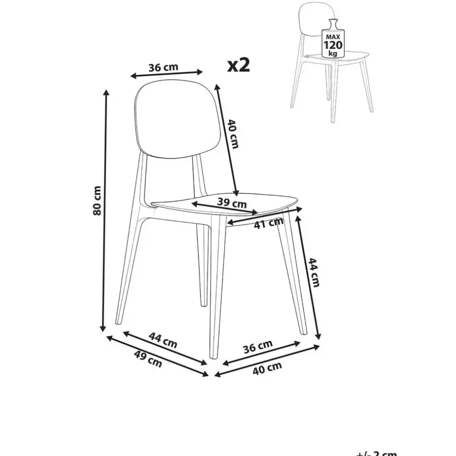 Tuinstoelen-Leen Bakker KATTAVIA - Tuinstoel set van 2 - Violet - Polypropyleen