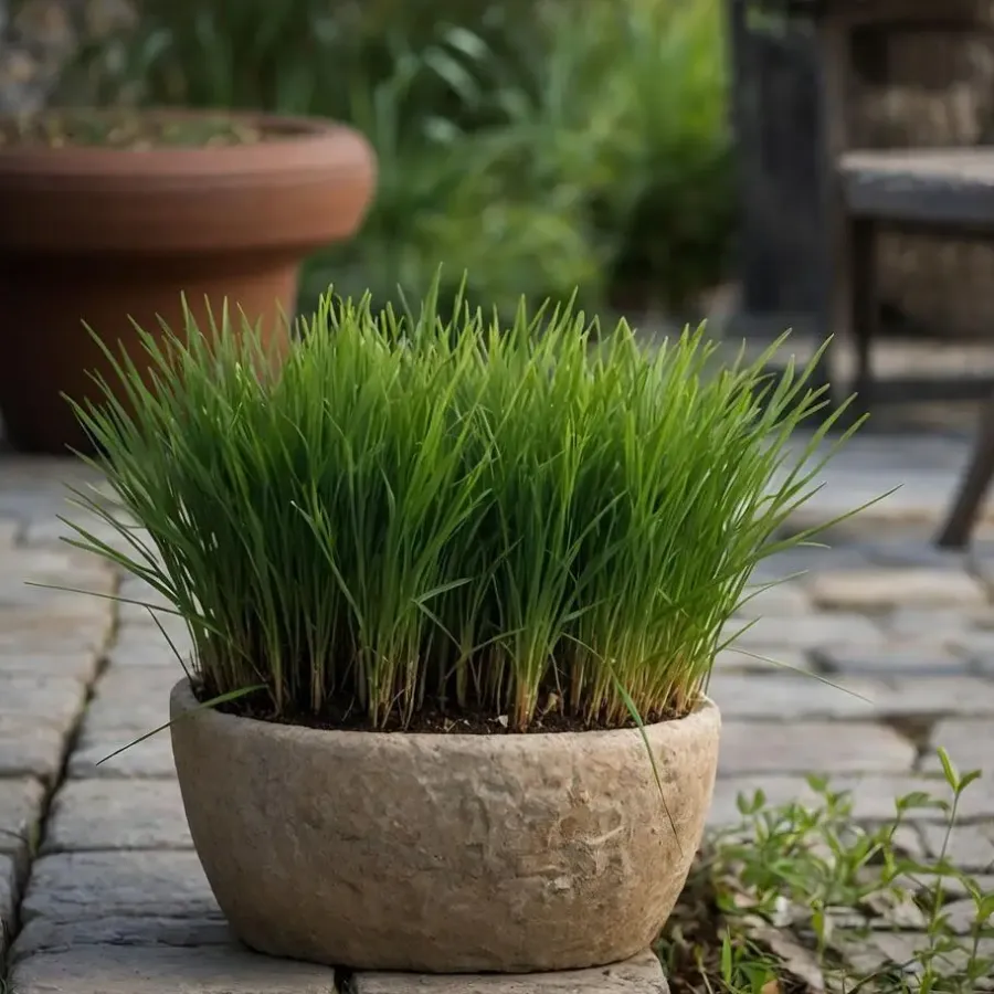 Plant in a Box Kattengras - Set van 4 - Cyperus zumula - Hoogte 30-40cm - ⌀12cm