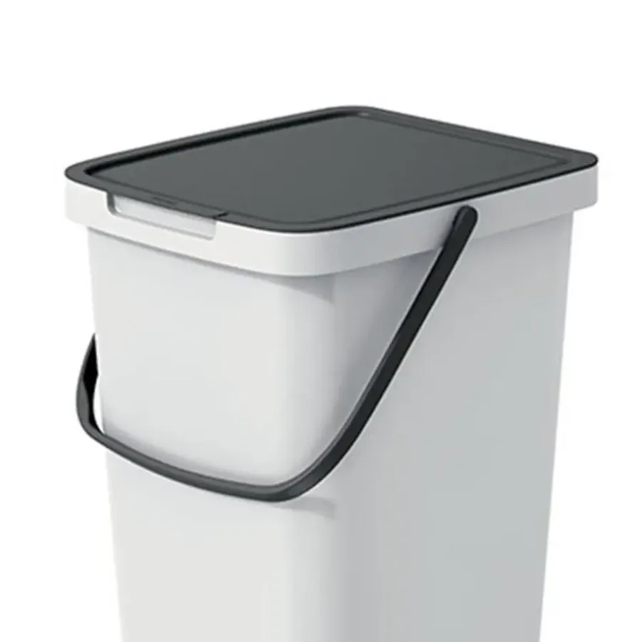Prullenbakken-Keden keuken afvalbak - creme wit - 25L - 26 x 29 x 48 cm
