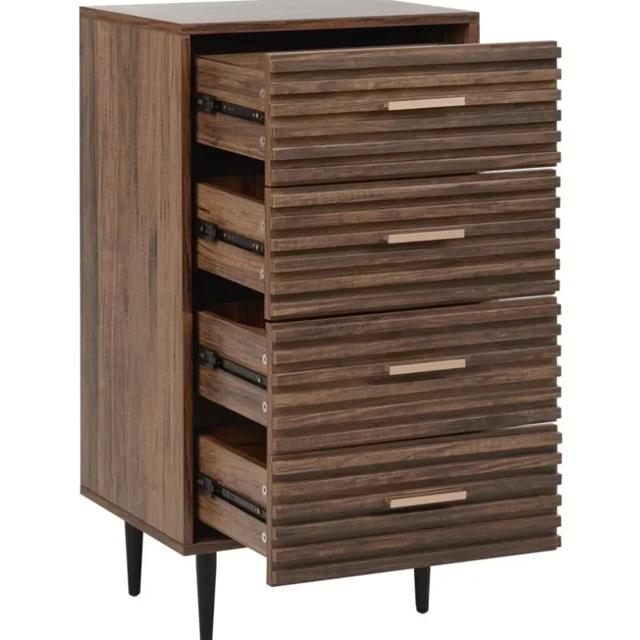 Leen Bakker KEITH - Ladekast - Donkerhout - MDF