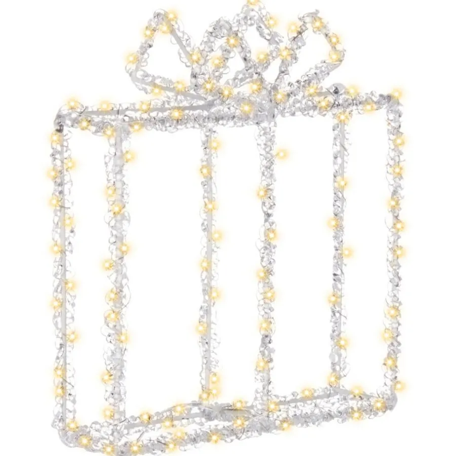 Kerstverlichting-Leen Bakker KEMI - LED kerstdecoratie - Wit - 22 x 6 x 25 cm - Metaal