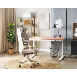 Beliani KENLY - Verstelbaar bureau - Wit - 120 cm - Vezelplaat