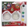 Kerstballen|Kerstdecoratie-Merkloos Kerstballen - 2 stuks - DIY - 8 cm - inclusief kwast en verf