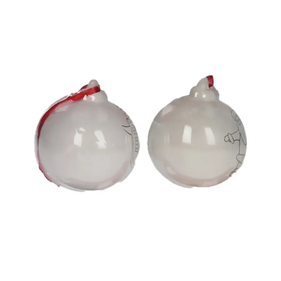 Kerstballen|Kerstdecoratie-Merkloos Kerstballen - 2 stuks - DIY - 8 cm - inclusief kwast en verf