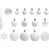 Kerstballen-Merkloos Kerstballen - 110x stuks - met piek - wit - kunststof - 3-6 cm