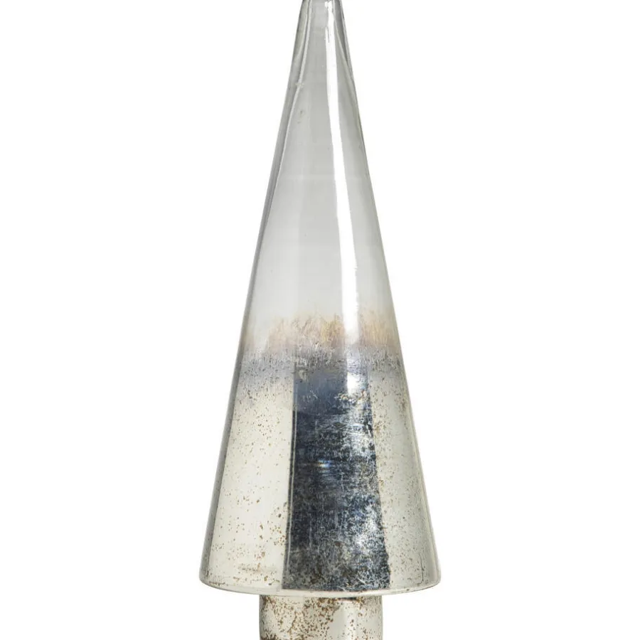 Beelden-Leen Bakker Kerstboom glas zilverkleur 32xØ11 cm