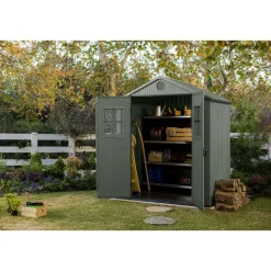 Tuinhuizen-Keter Darwin 64 Tuinhuis - dubbele deuren + ramen - 190x122x221 - Groen