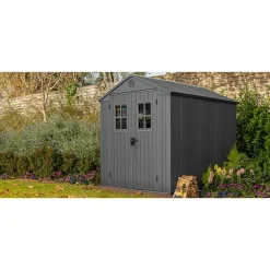 Keter Darwin 68 Tuinhuis - dubbele deuren + ramen - 190x244x221 cm - Grijs