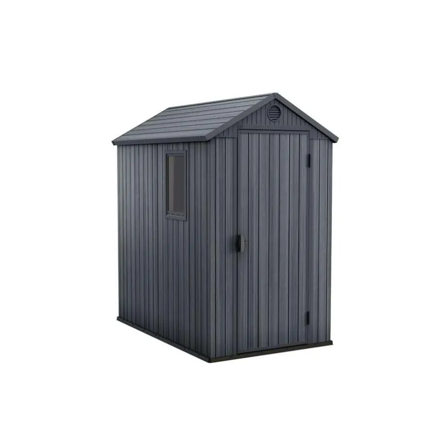 Tuinhuizen-Leen Bakker Keter Darwin 4x6 Tuinhuis - 125,8x184,5x205cm – Grijze Houtlook