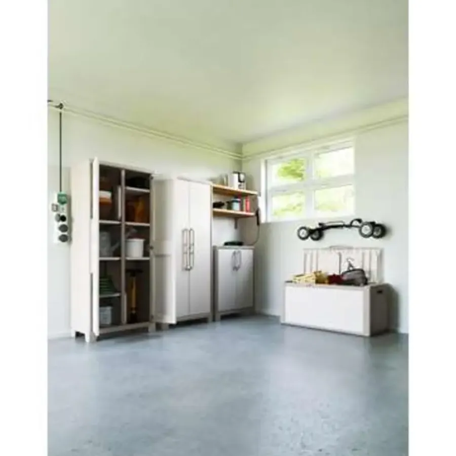 Wandkasten-Keter Gulliver Lage Kast - 2 Planken - 80x44x100 cm - zand/beige