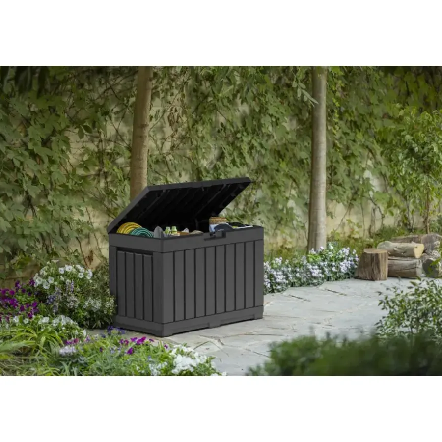 Keter Kentwood Opbergbox 190L - 82,3x45,7x57,7cm - Antraciet