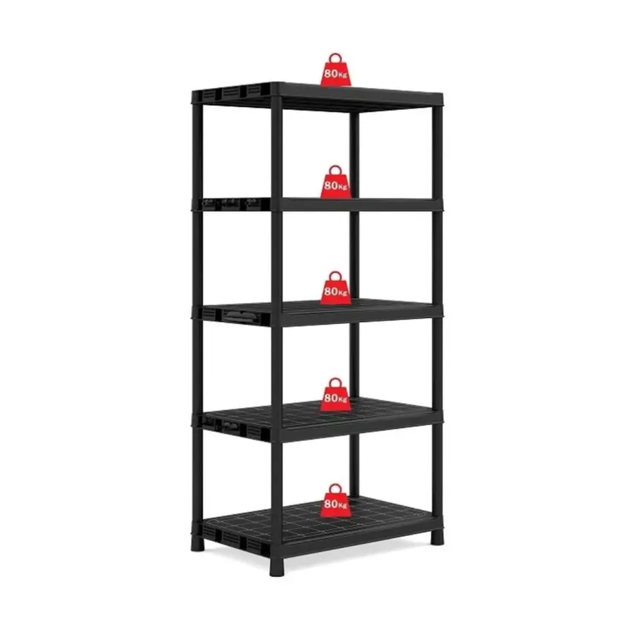 Stellingkasten-Keter Kunststof Stellingkast extra breed - 90x60x187cm - zwart