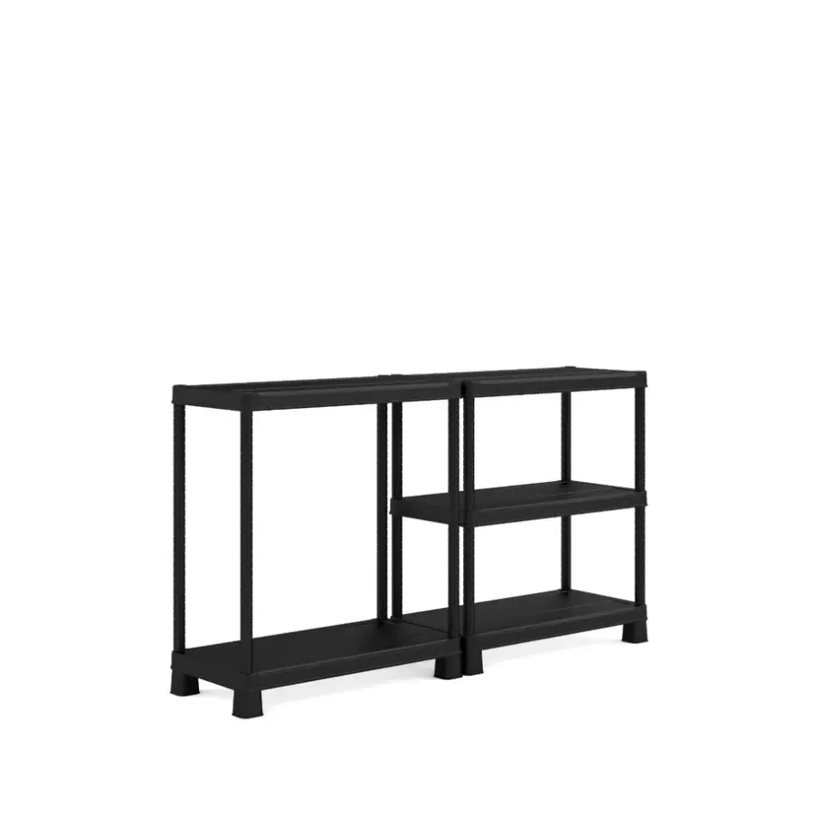 Stellingkasten-Keter Kunststof Stellingkast Tribac - Opbergrek - 90x45x182cm - zwart