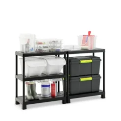 Stellingkasten-Keter Kunststof Stellingkast Tribac - Opbergrek - 90x45x182cm - zwart