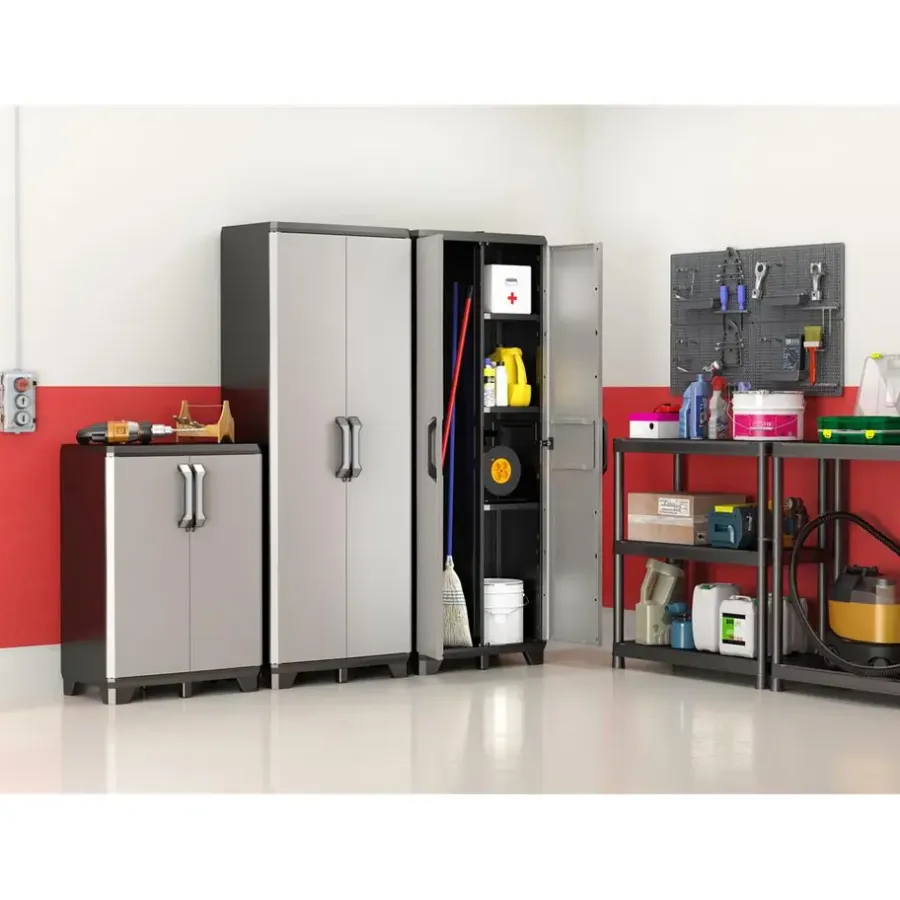 Stellingkasten-Keter Kunststof Stellingkast Tribac - Opbergrek - 90x45x182cm - zwart