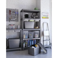 Stellingkasten-Keter Kunststof Stellingkast Tribac - Opbergrek - 90x45x182cm - zwart