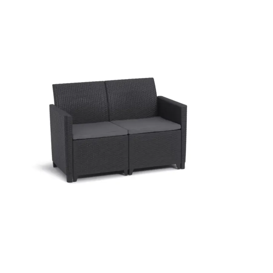 Loungesets-Keter Marie Essential Loungeset + Orlando tafel - 4 personen - Antraciet