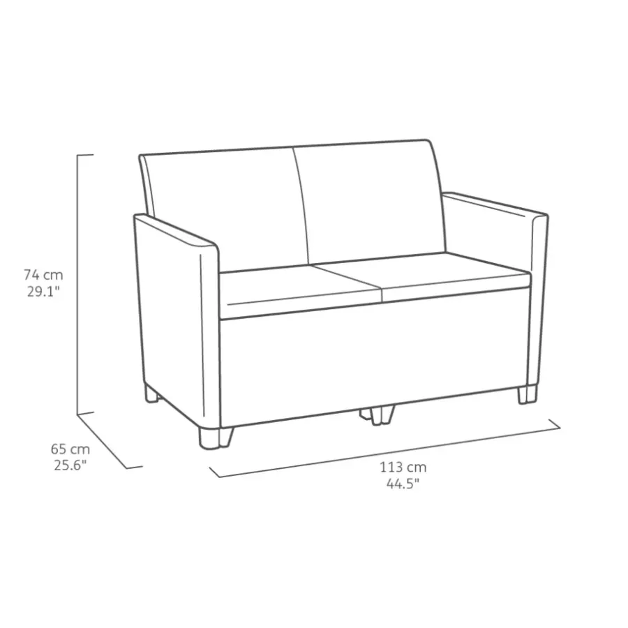 Loungesets-Keter Marie Essential Loungeset + Orlando tafel - 4 personen - Antraciet